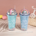 Rainbow Bubble reusable plastic cup